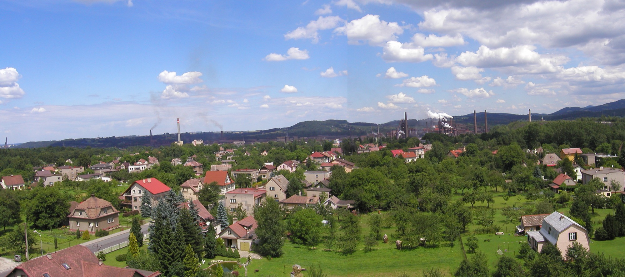 Pohled na Kanadu a Třinec pod Beskydami
