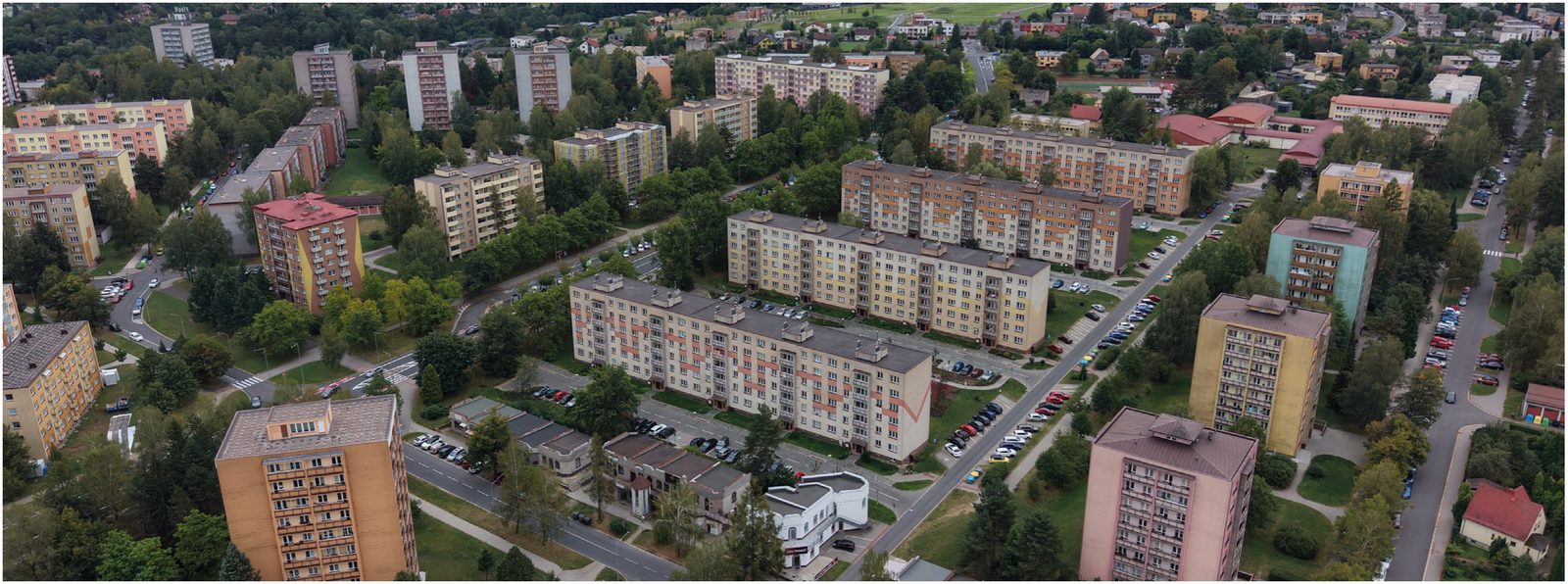 Letecký pohled na třinecké sídliště